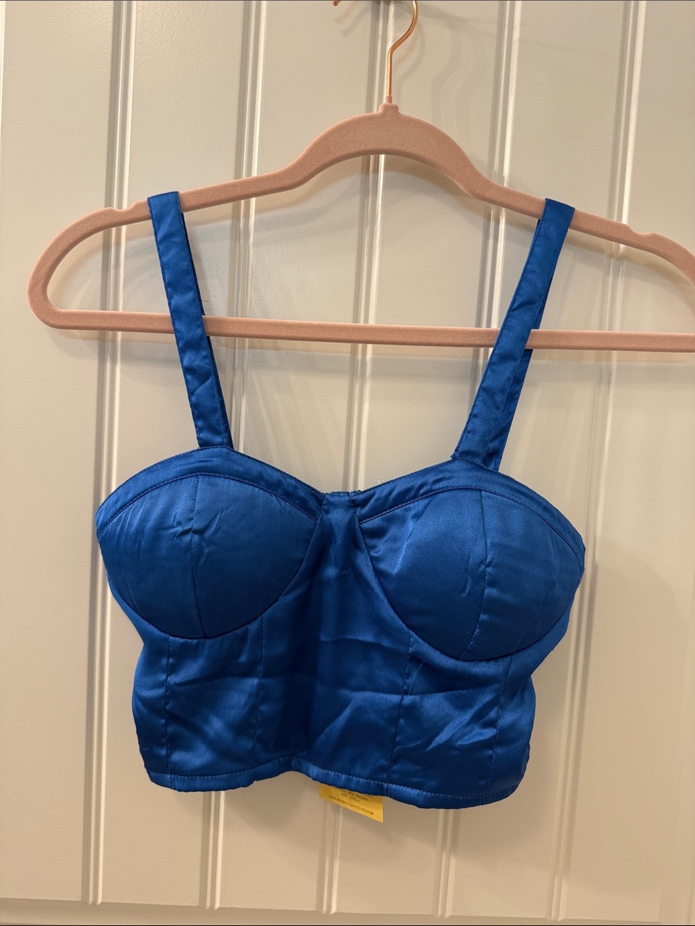 🔴 Royal Blue Satin Bandeau Bustier Top